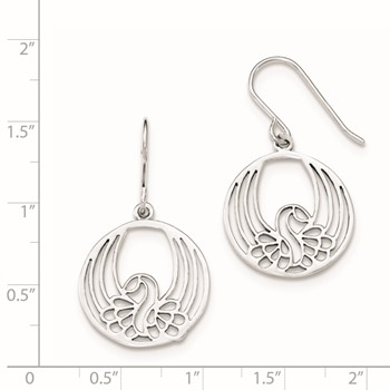 Sterling Silver Polished Dangle Shepherd Hook Earrings — alternate view