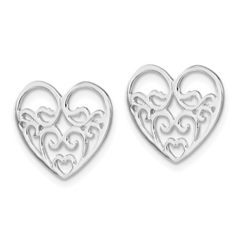 Sterling Silver Heart Earring Enhancers — alternate view