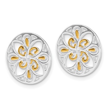Sterling Silver Gold-tone Earring Enhancers — alternate view