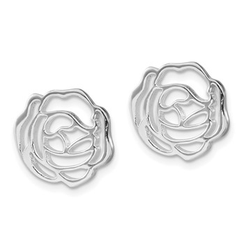 Sterling Silver Polished Rose Floral Earring Enhancers — alternate view