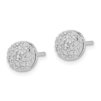 Sterling Silver Rhodium Diam. Post Earrings — alternate view