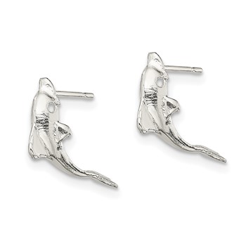 Sterling Silver Dolphin Mini Earrings — alternate view