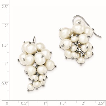Sterling Silver 4-5/5-7/7-8mm FW Cultured Pearl Cluster Dangle Earrings — alternate view