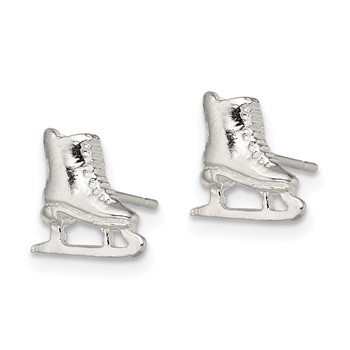 Sterling Silver Ice Skate Mini Earrings — alternate view