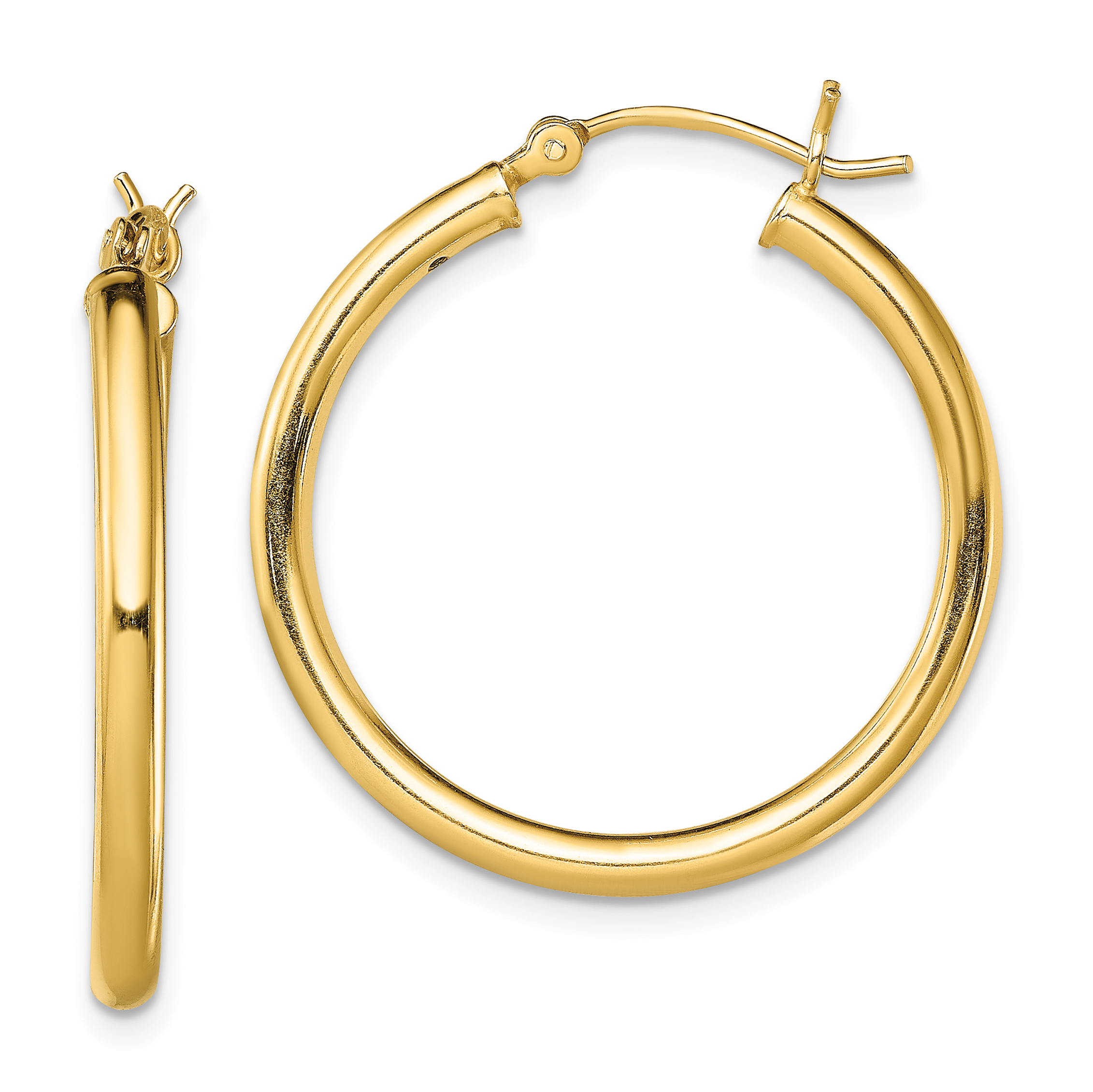 14K Yellow Gold 2.5x35mm Hoop Earrings