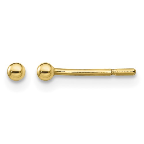 Sterling Silver Gold-Tone Polished 2mm Ball Post Earrings