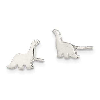 Sterling Silver Polished Dinosaur Post Earrings — alternate view
