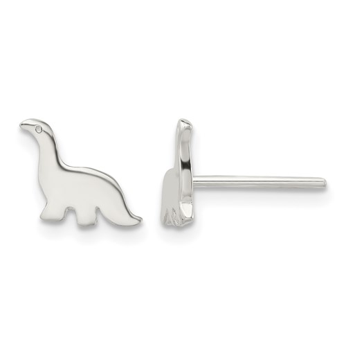 Sterling Silver Polished Dinosaur Post Earrings