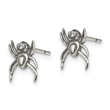 Sterling Silver Antiqued CZ Spider Post Earrings — alternate view