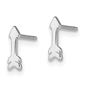 Sterling Silver Rhodium-plated Arrow Post Earrings — alternate view