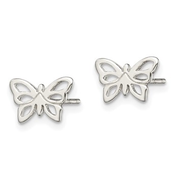 Sterling Silver Polished Butterfly Post Earrings — alternate view