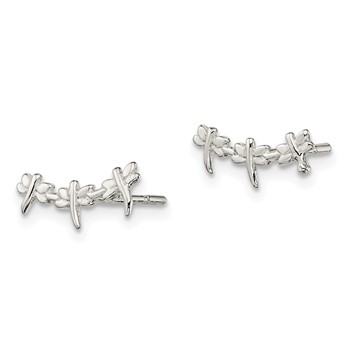 Sterling Silver Polished Dragonfly Post Earrings — alternate view