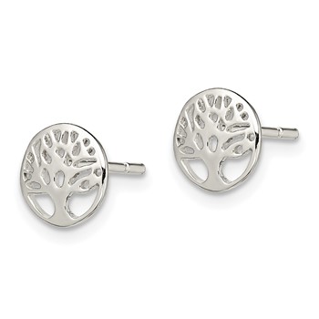 Sterling Silver Rhodium-plated Tree Post Earrings — alternate view