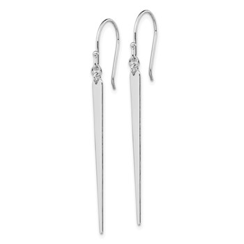 Sterling Silver Rhodium-plated Polished Spike Dangle Earrings — alternate view