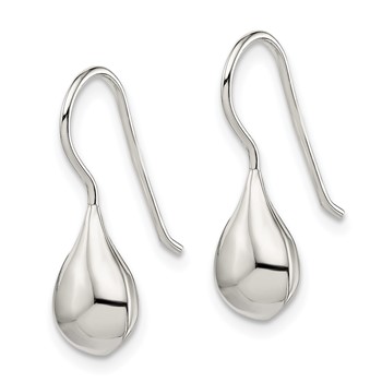 Sterling Silver Rhodium-plated Polished Teardrop Earrings — alternate view
