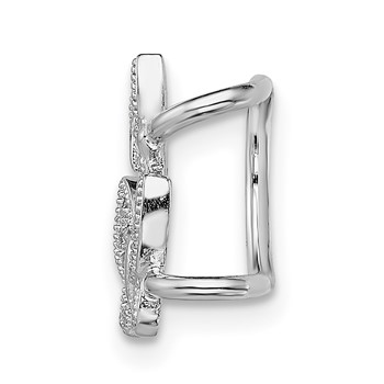 Sterling Silver Rhodium-plated CZ Double Butterfly Left Cuff Earring — alternate view