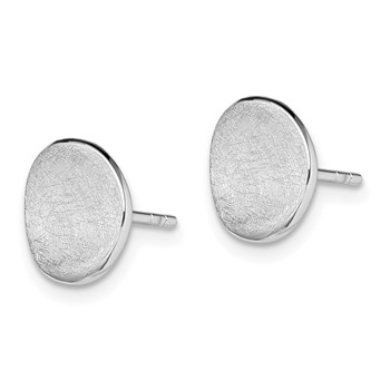 Sterling Silver Rhodium-plated Scratch Finish Post Earrings — alternate view