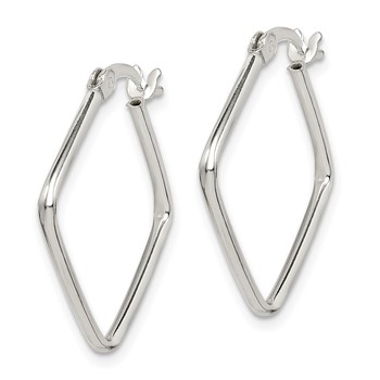 Sterling Silver Polished Square Hoop Earrings — alternate view