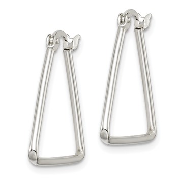 Sterling Silver Polished Triangle Hoop Earrings — alternate view