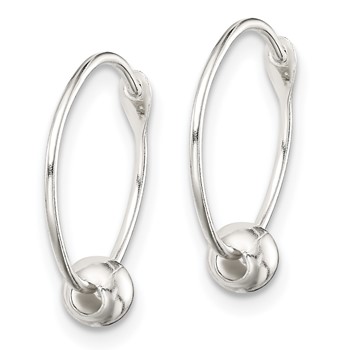 Sterling Silver Beaded Endless Hoop Earrings — alternate view