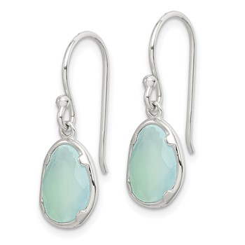 Sterling Silver Blue Chalcedony Dangle Earrings — alternate view