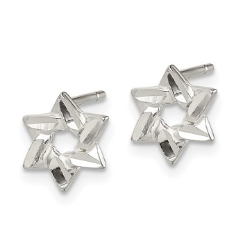Sterling Silver Star Earrings — alternate view