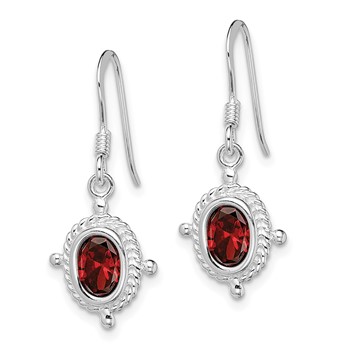Sterling Silver Rhodium-plated Fancy Garnet Earrings — alternate view