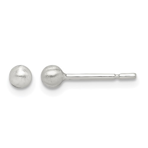 Sterling Silver Brushed 3mm Ball Post Earrings