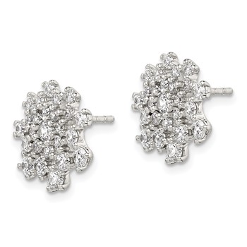 Sterling Silver CZ Cluster Post Earrings — alternate view