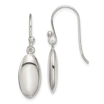 Sterling Silver Oval Bead Dangle Earrings