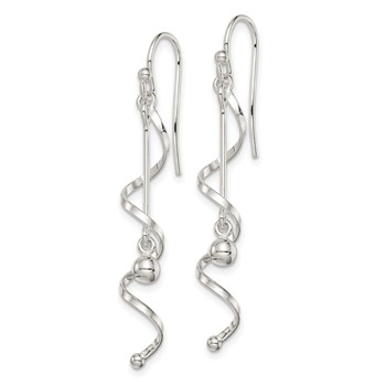 Sterling Silver Polished Twisted Dangle Earrings — alternate view