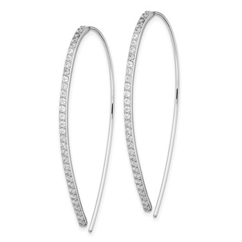 Sterling Silver Rhodium-plated CZ Dangle Earrings — alternate view