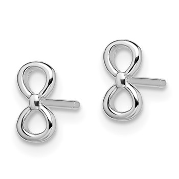 Sterling Silver Rhodium-plated Infinity Post Earrings — alternate view