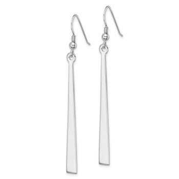 Sterling Silver Rhodium-plated Polished Graduated Bar Dangle Earrings — alternate view