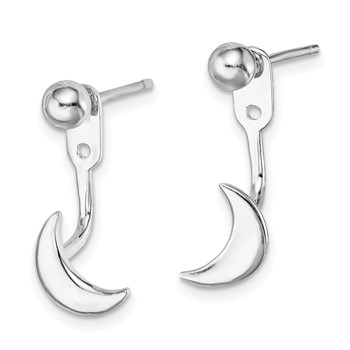 Sterling Silver RH-plated Moon Jackets w/4mm Ball Post Earrings — alternate view