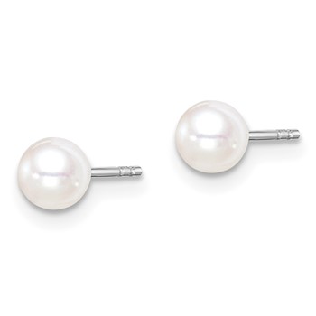 "Sterling Silver Madi K Rhodium-plated 4-5mm White, Pink and Purple Round Freshwater Cultured Pearl Set of 3 Earrings" — alternate view