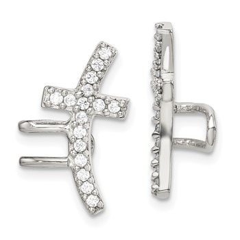 Sterling Silver CZ Cuff Earrings
