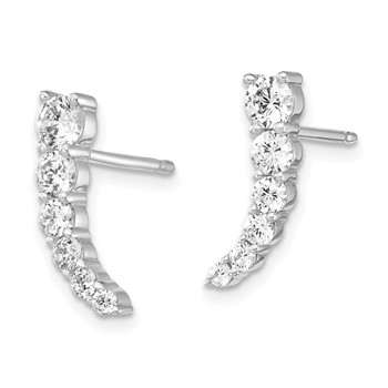 Sterling Shimmer Sterling Silver Rhodium-plated 12 Stone CZ Post Dangle Earrings — alternate view