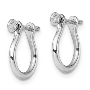 De-Ani Sterling Silver Rhodium-plated Polished Small Shackle Link Screw Earrings — alternate view