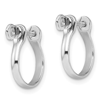 De-Ani Sterling Silver Rhodium-plated Polished 3D Shackle Link Screw Earrings — alternate view