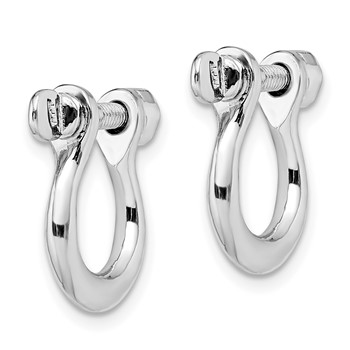 De-Ani Sterling Silver Rhodium-Plated Polished Medium Shackle Link Screw Earrings — alternate view