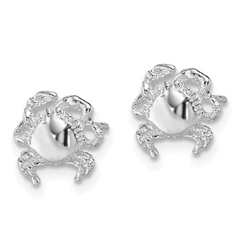 De-Ani Sterling Silver Rhodium-Plated Polished Crab Post Earrings — alternate view