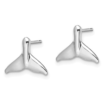 De-Ani Sterling Silver Rhodium-Plated Polished Whale Tail Post Earrings — alternate view