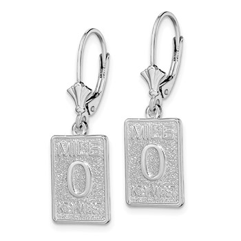 Sterling Silver Polished Mile 0 Key West Leverback Earrings — alternate view