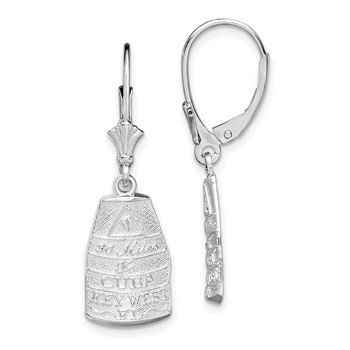 Sterling Silver Polished Key West,FL Leverback Earrings