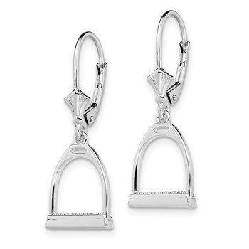 De-Ani Sterling Silver Rhodium-plated Polished 3D Small Stirrup Leverback Earrings — alternate view