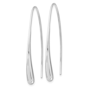 Sterling Silver Rh-Plated Polished Teardrop Threader — alternate view