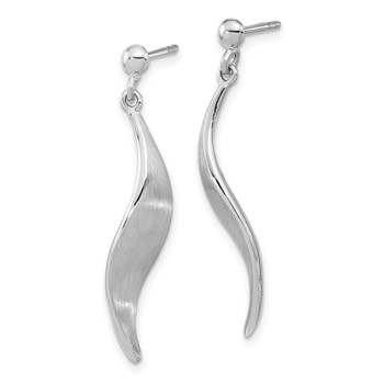 Sterling Silver RH-plated Brushed Dangle Post Earrings — alternate view