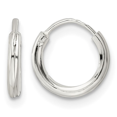 Sterling Silver Polished 1.5x10mm Endless Tube Hoop Earrings