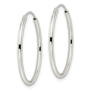 Sterling Silver Polished Endless Hoop Earrings — alternate view